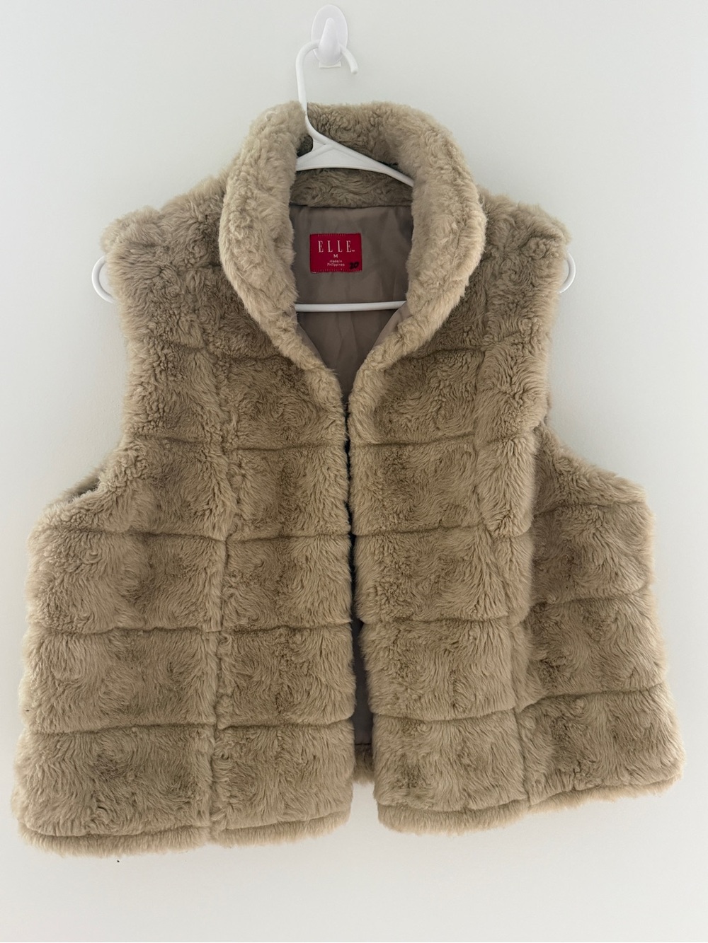 ELLE Girls Faux Fur Vest - Light Taupe